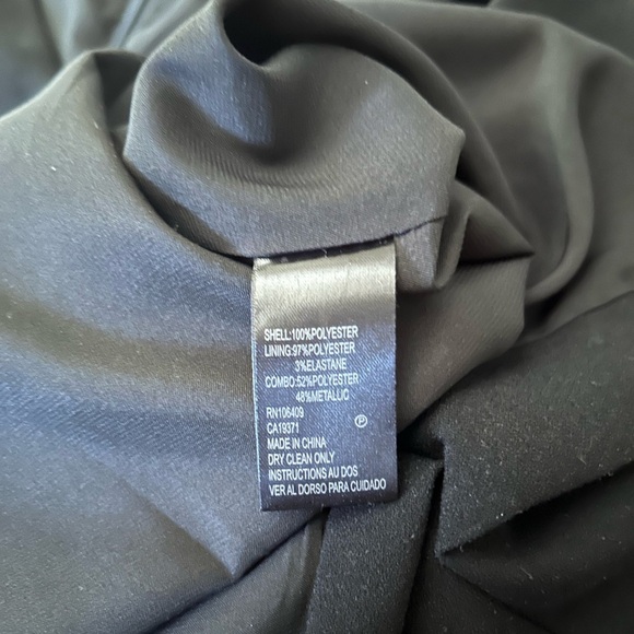 TAHARI ASL Women's Black Metallic-ruffle Cocktail Sheath Dress Reg $128 Size 10 - Picture 11 of 11